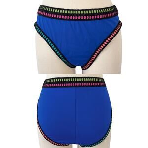 La Blanca Swim Bottom Threading Along California Cut Hipster Blue 14